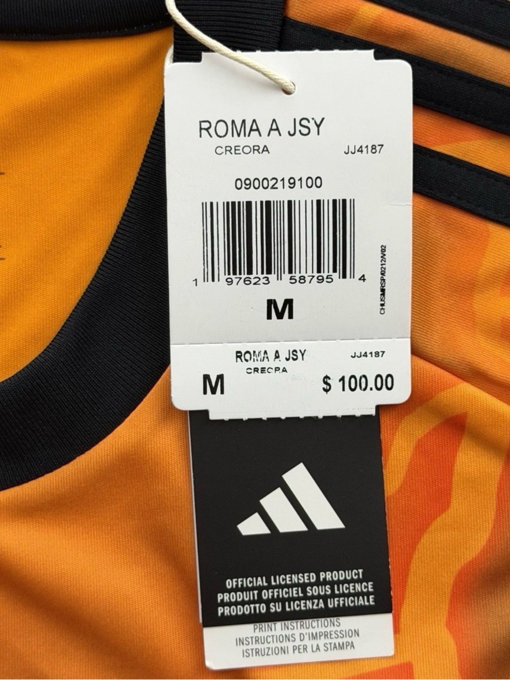 Adidas AS Roma Away Jersey 2025-2026 Men’s Medium New With Tags JJ4187 MSRP $100 - Picture 3 of 6